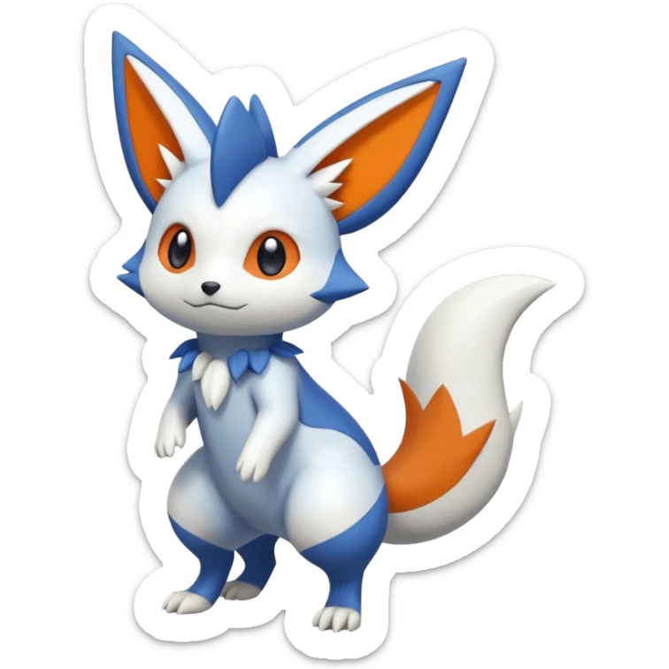 Victini-Meowstic-Buizel-Zangoose-Fakémon-hybrid-creature (full body)  sticker