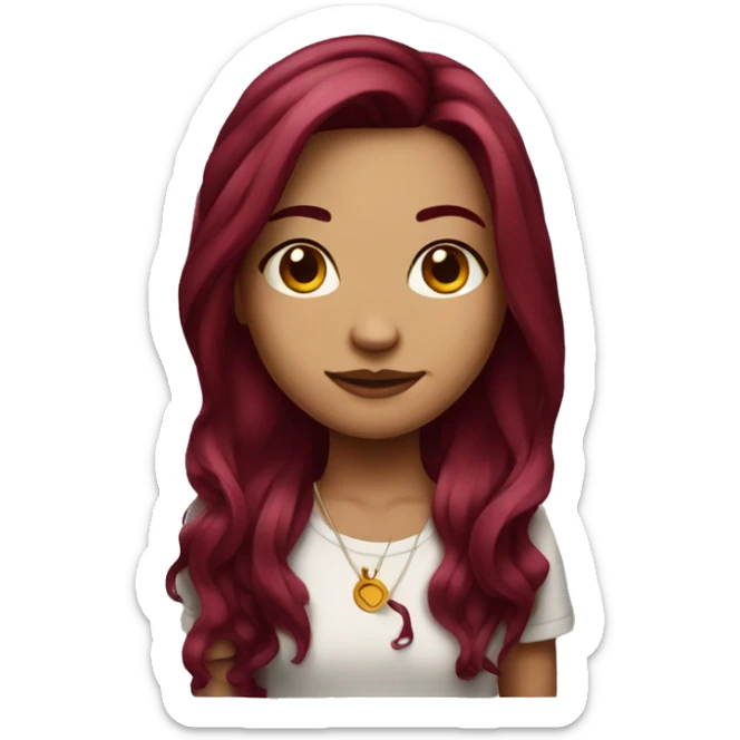 Tattooed girl with long Burgundy hair sticker