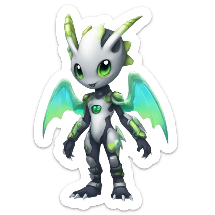 cute cool edgy ethereal alien punk Digimon-Fakemon-animal full body sticker