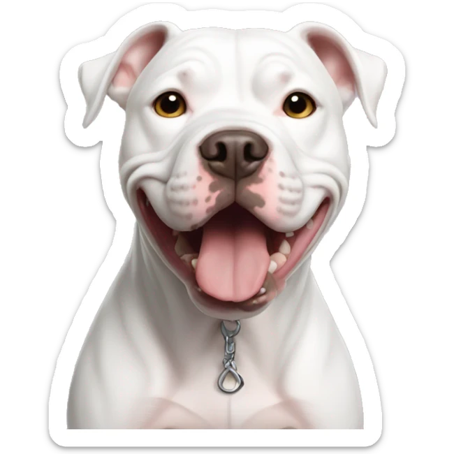 White pitbull sticker