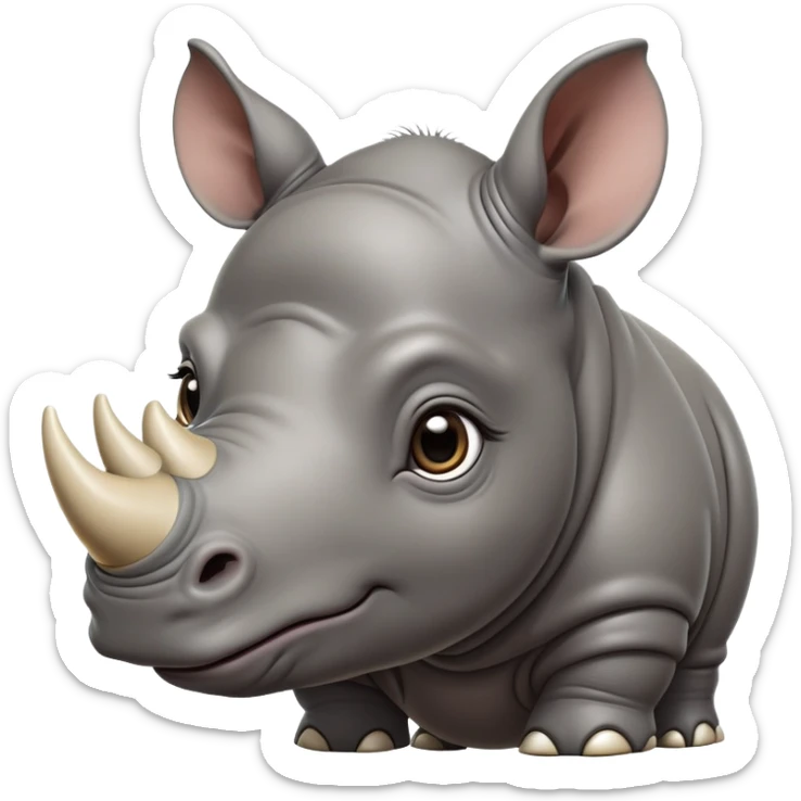 cinematic-noble-baby rhinoceros-portrait-emoji,-poised-and-regal,-with-a-massive,-powerful-build-and-a-thick,-deep-set-soulful-piercing-eyes,-simplified-yet-sharp-and-sophisticated-features,-highly-detailed, large eyes sticker