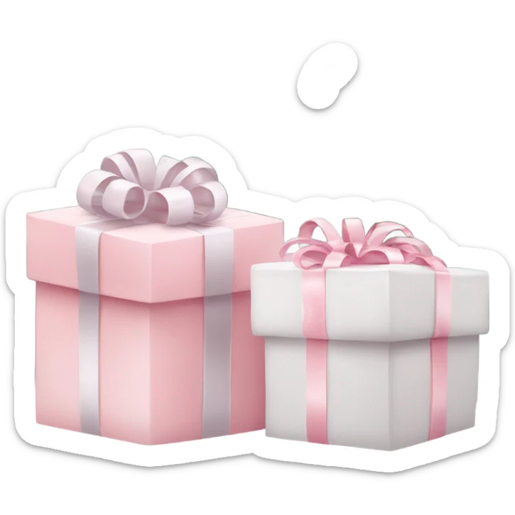 Light pink Christmas gifts under a white Christmas tree  sticker