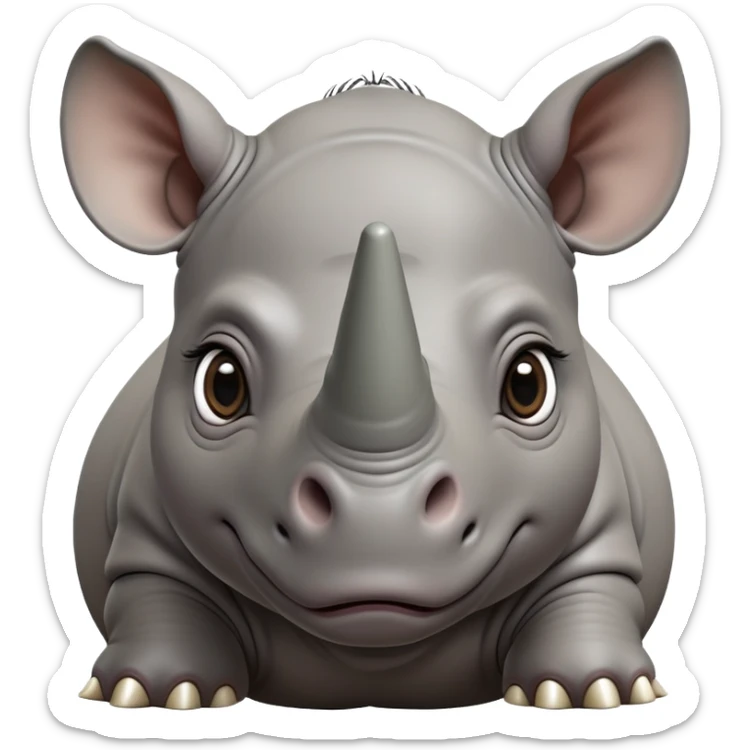 cinematic-noble-baby rhinoceros-portrait-emoji,-poised-and-regal,-with-a-massive,-powerful-build-and-a-thick,-deep-set-soulful-piercing-eyes,-simplified-yet-sharp-and-sophisticated-features,-highly-detailed, large eyes sticker