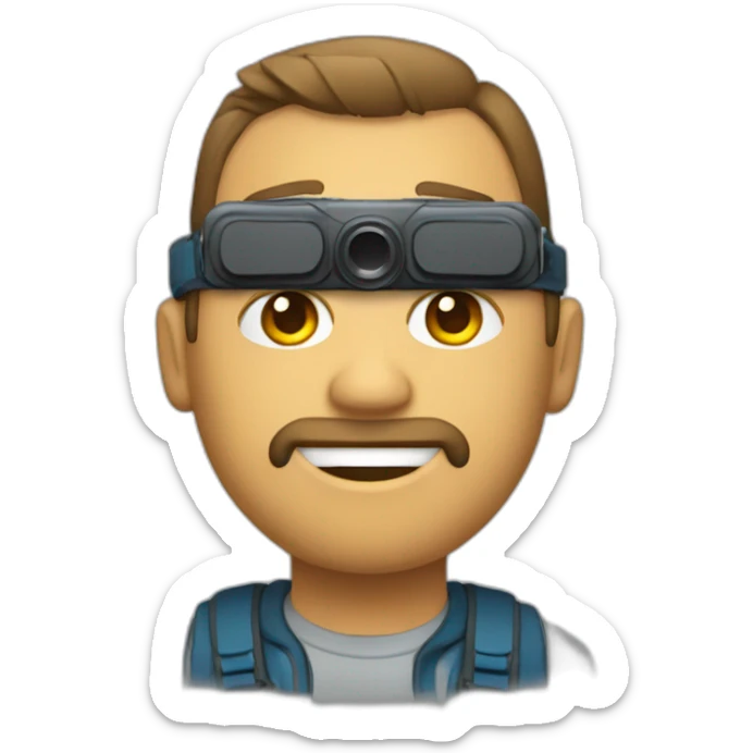 homme avec une caméra sticker