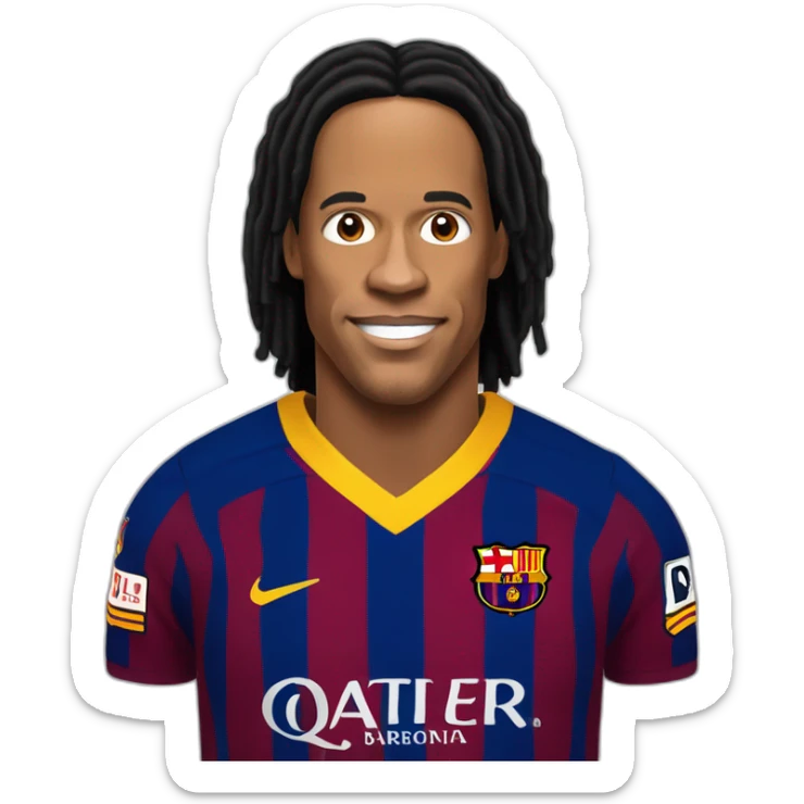 Ronaldinho Face with jersey of Football Club Barcelona sticker