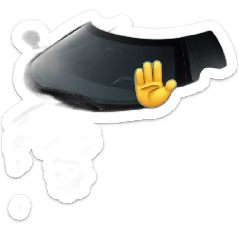 A thumb in the air sticking out of the window of a ford gt40 sticker