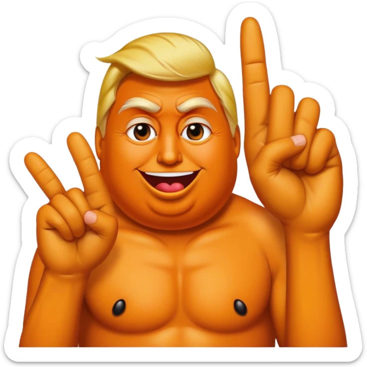People giving middle finger to Donald Trump looking like Orange poop emoji  sticker