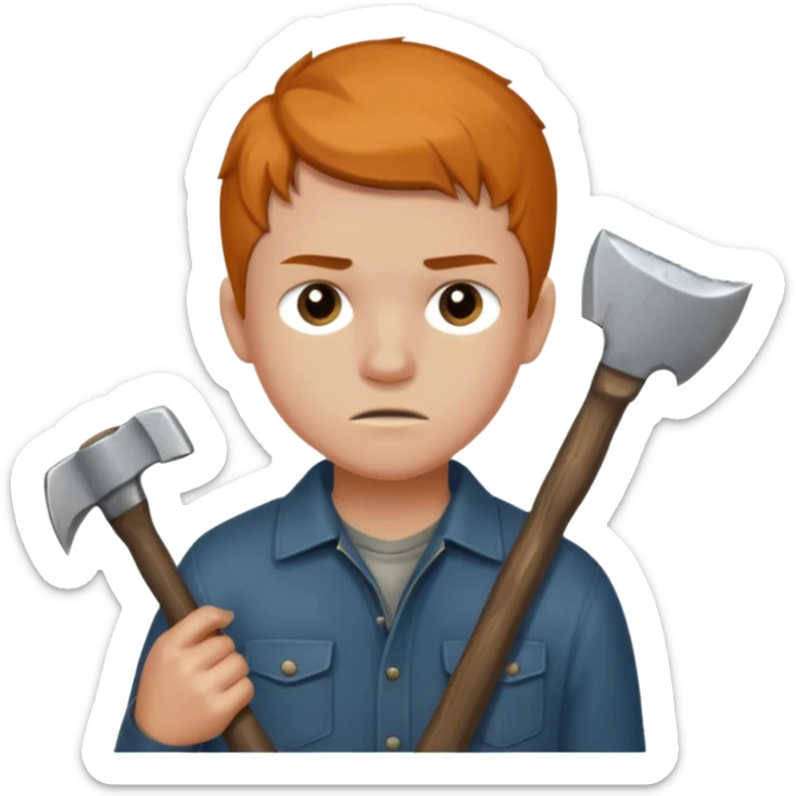 13 y/o Brian robeson at the beginning of Hatchet
struggling with his parents' recent divorce and harboring . He is angry, self-pitying
He is carrying a hatchet
He is in a single-engine plane with a pilot who soon suffers a heart attack, leaving Brian to navigate the crash and his new, harsh reality. sticker