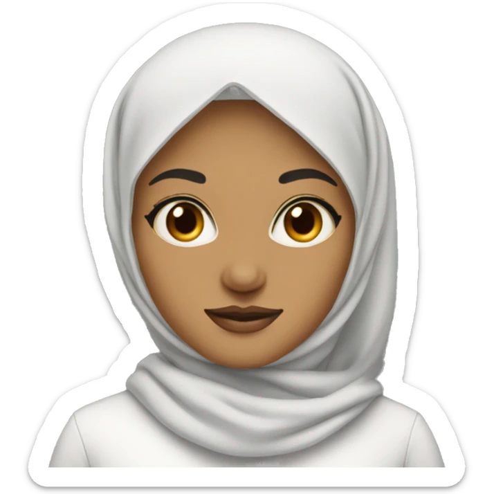 hijabi woman rocket scientist with light skin and black eyes sticker
