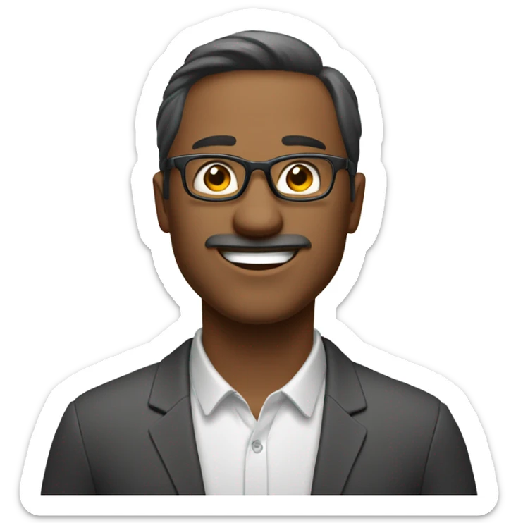 Draw a male emoji, let the man wear glasses and have a smiling face.Let it be a speech bubble and write "Günaydın". sticker