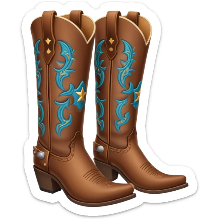 Can you make an outline of a pair of classic cowboy boots sticker