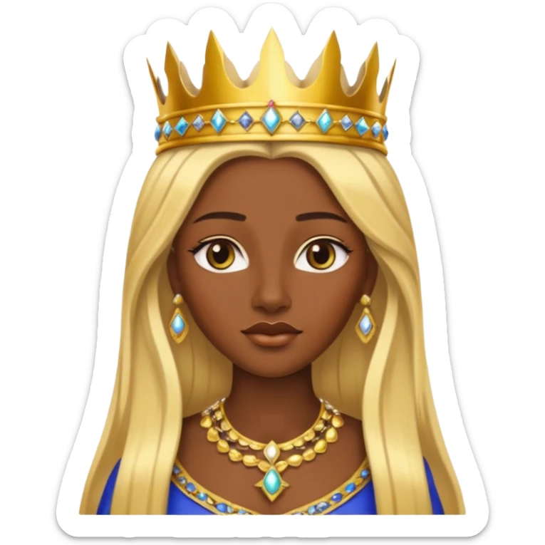 Queen of Sheba with dark skin, blonde long hair sticker