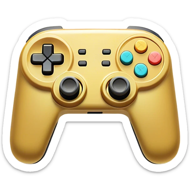 Clash of Clans aesthetic: Cinematic Playful Joy-Con Controllers Portrait Emoji, rendered in a 3D vector-style similar to standard emojis with minimal shading and bold, simplified shapes. A compact, distinct form with signature details, softly glowing with a nostalgic gaming charm. Simplified yet unmistakably iconic, highly detailed and consistent, glowing with a soft radiance and high shine. Stylized with a touch of retro gaming magic and a soft glowing outline, capturing the essence of a beloved gaming relic with a friendly, playful manner! sticker