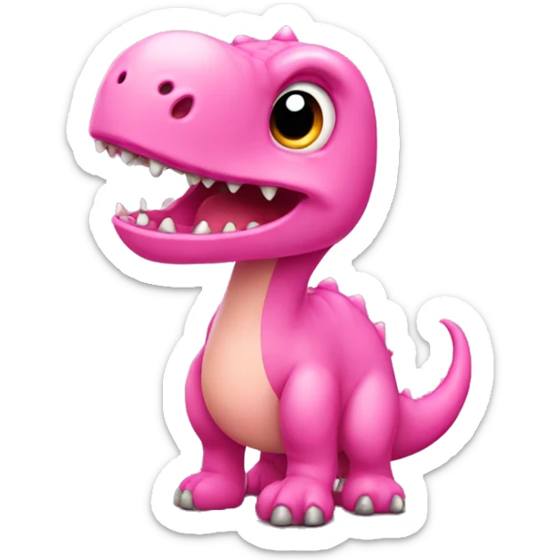 pink dinosaur  sticker
