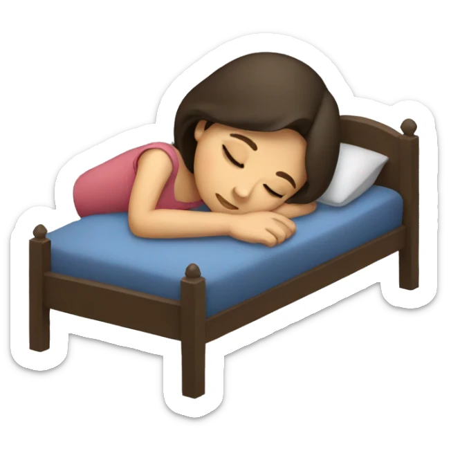 Brunette girl sleeping sticker