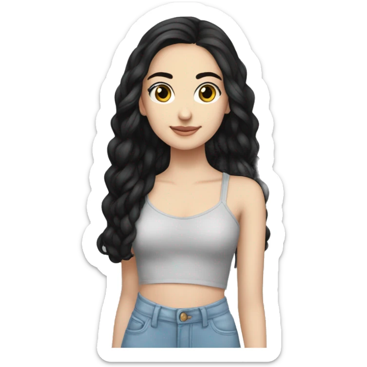 Hania amir, teen, full body, aesthetic, well detailed, black hair sticker