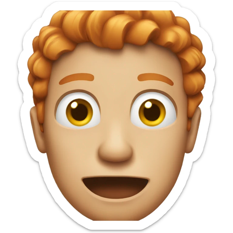 Crazy ginger face sticker