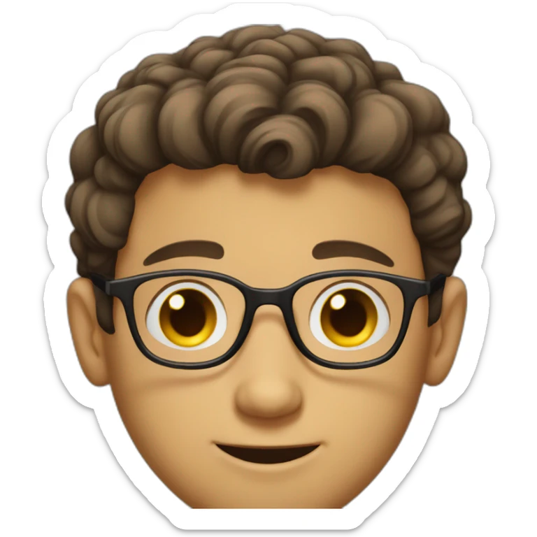 Young man with big nose in glasses Jewish brown short hair cute sticker