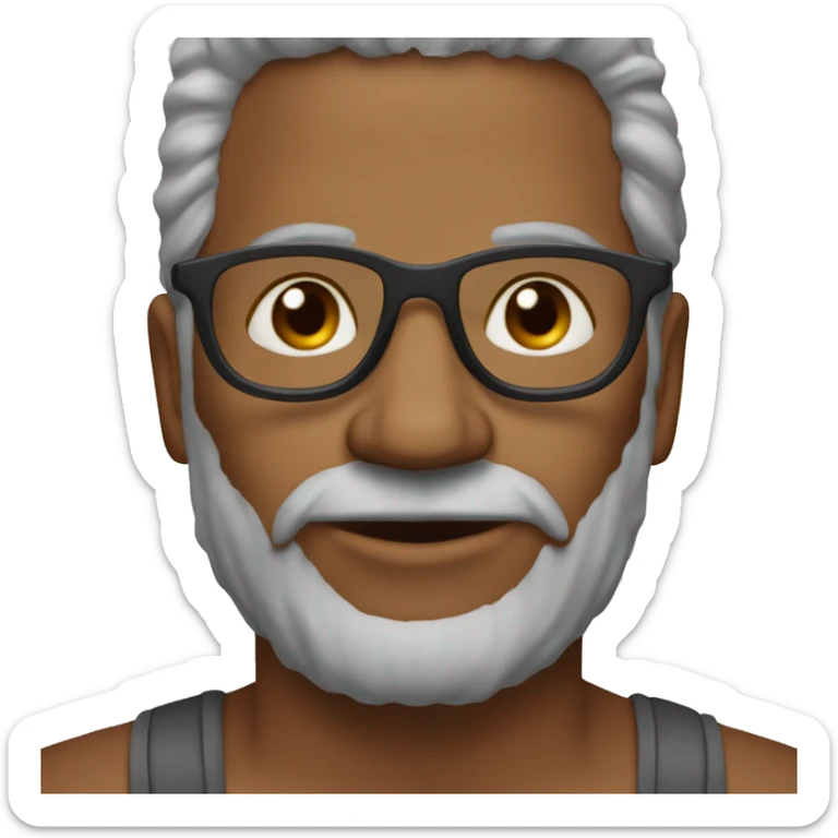 careca de óculos na faixa de 35 anos fazendo joia sticker