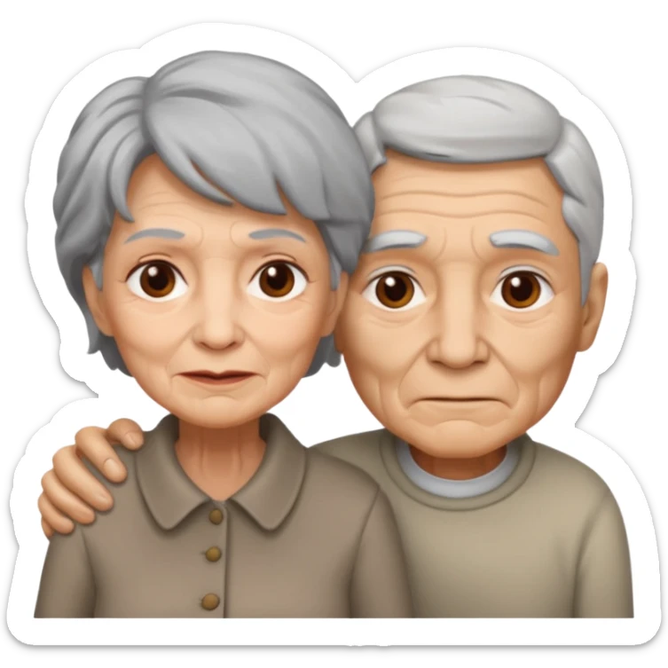 lo mismo que estas haciendo solo coloca alado de la abuela un hombre joven  sticker