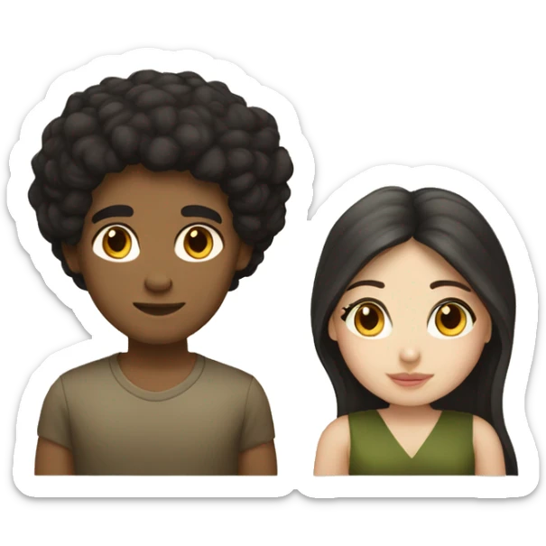 Dark hair olive skin woman and dark hair pale skin man sticker