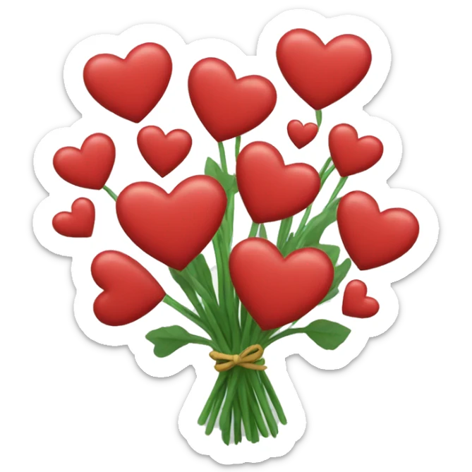 bouquet of hearts  sticker