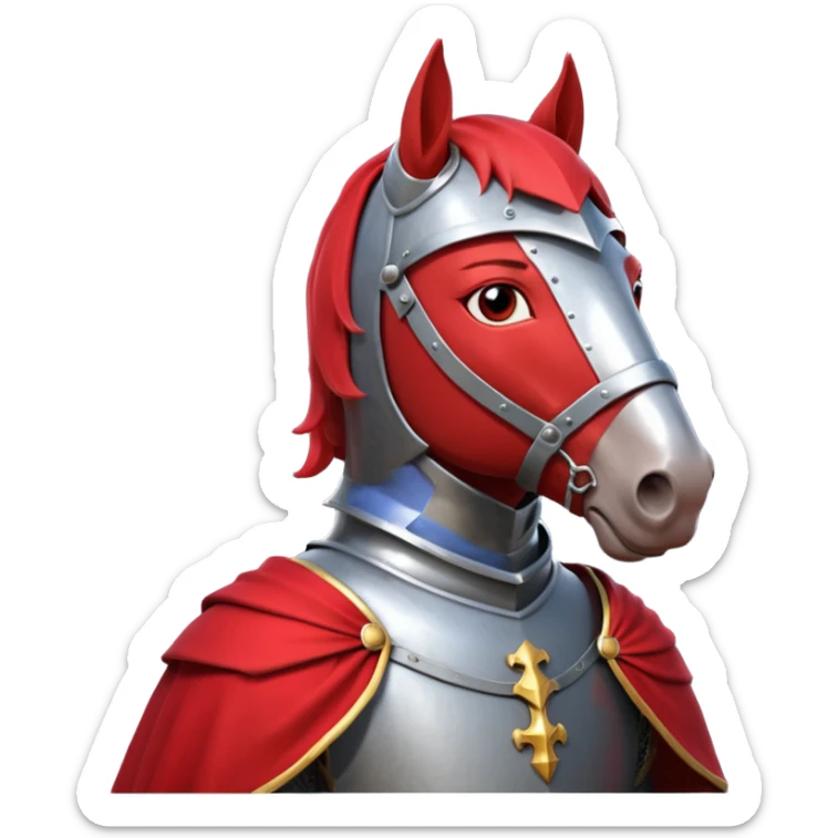 medieval horse rider knight portrait, head and shoulders only, armor collar, cloak, intense eyes, fantasy vibe, 3D cartoon, mobile game icon style, clean background, no text, no watermark
 sticker