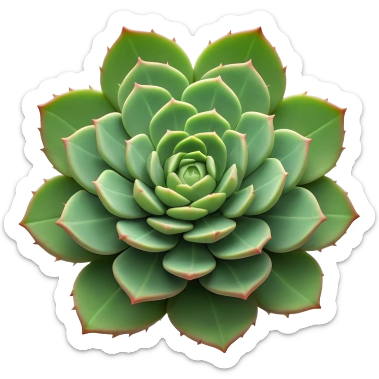 Cinematic Realistic Succulent Emoji, Compact and plump, with fleshy leaves arranged in rosettes of various shapes. The soft, green leaves glow with a gentle radiance, exuding a sense of calm and tranquility. Soft glowing outline, capturing the essence of resilience and beauty in a blossoming succulent! sticker