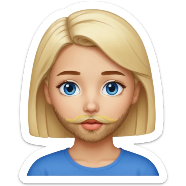 Puerto rican beard short hair with blonde blue eye girl kissing  sticker
