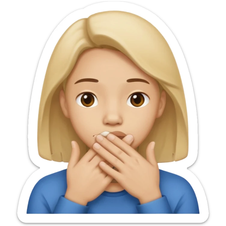 😶✊ the mouth is cover of a hand but pls flip the hand sticker