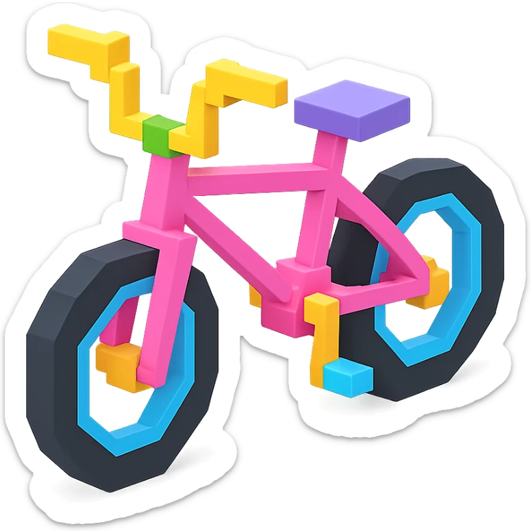 розовый велосипед BMX, no background sticker