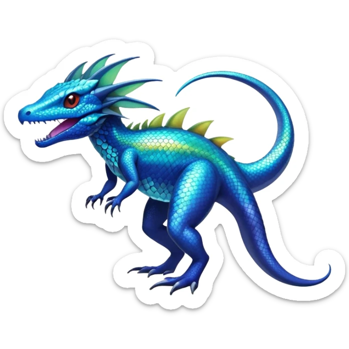 Colorful Shiny Exotic Amaura-Salandit-Aurorus-Fakémon-hybrid-creature (full body)  sticker