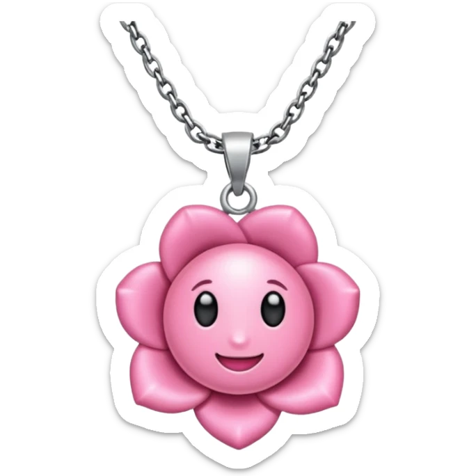 Un emoji de un collar de charms que incluya el color rosa sticker