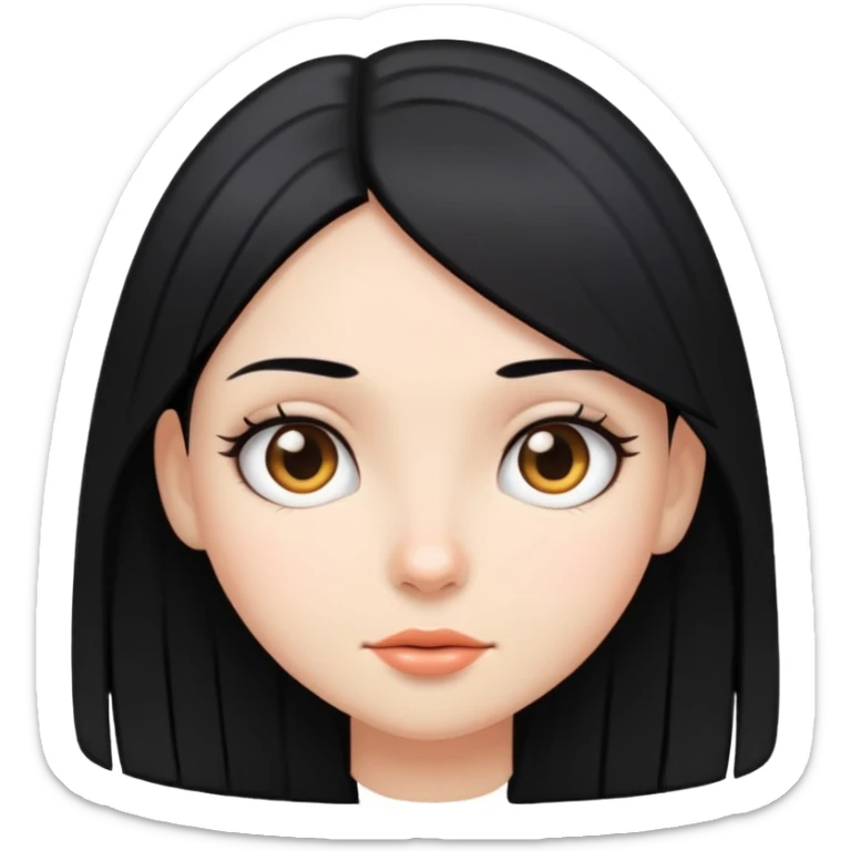 Girl with straight hair  sticker