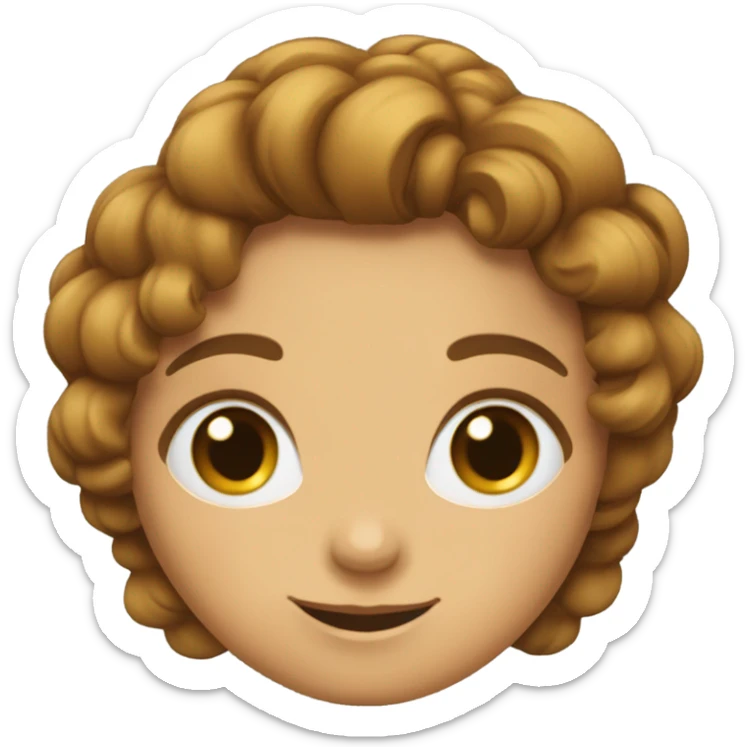 Uma menina branca, de olhos azulados, cabelo cacheado da cor castanho  sticker