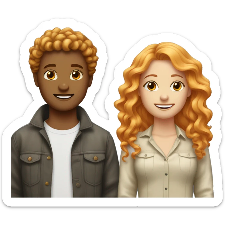 two bestfriends one with wavy orange hair one with wavy dirty blonde hair sticker