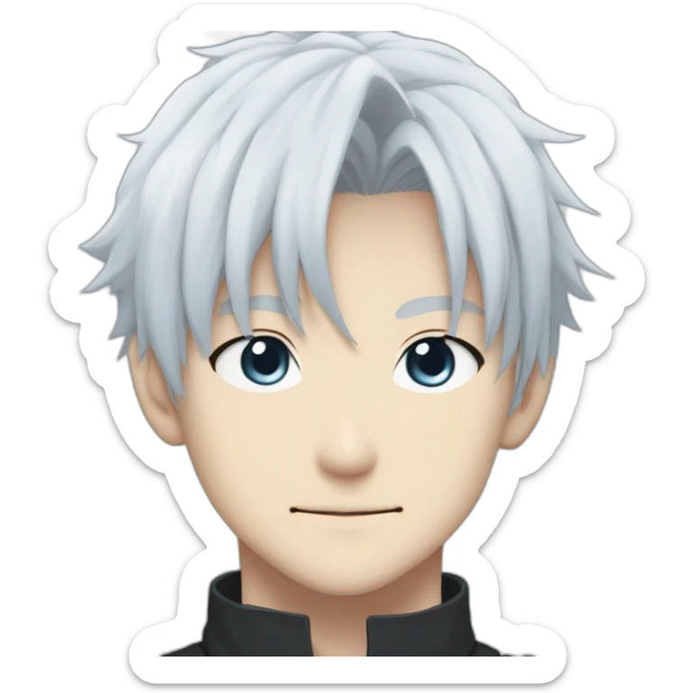 gojo satoru with white hair,sky blue eyes in jujutsu kaisen sticker