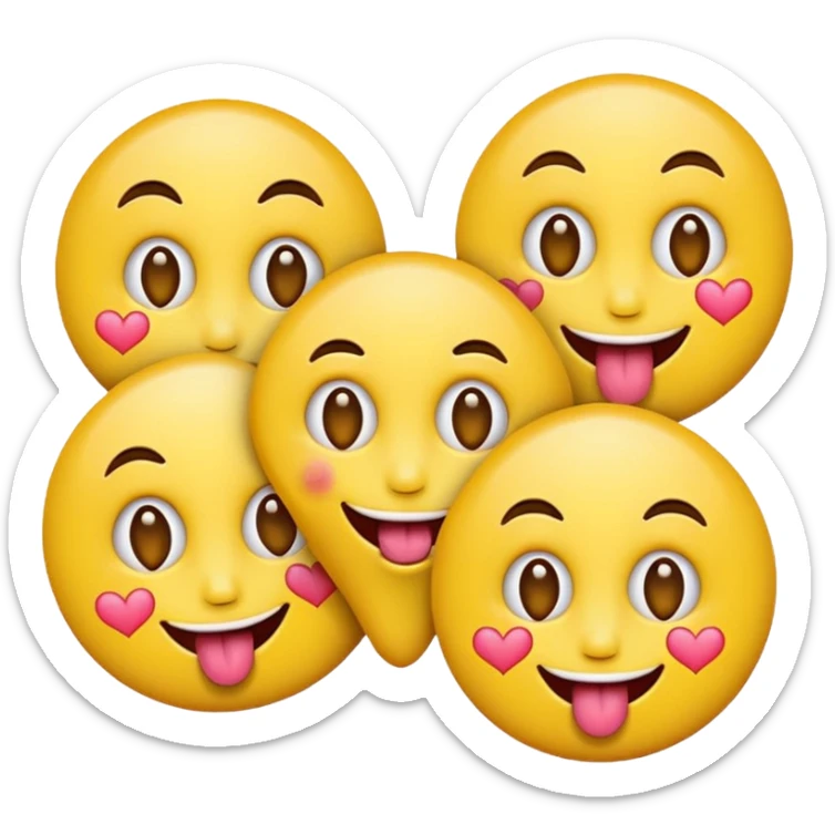 round Emoji with heart-shaped eyes, inside the heart eyes there are are dollar signs, and the emoji is sticking out its tongue. sticker