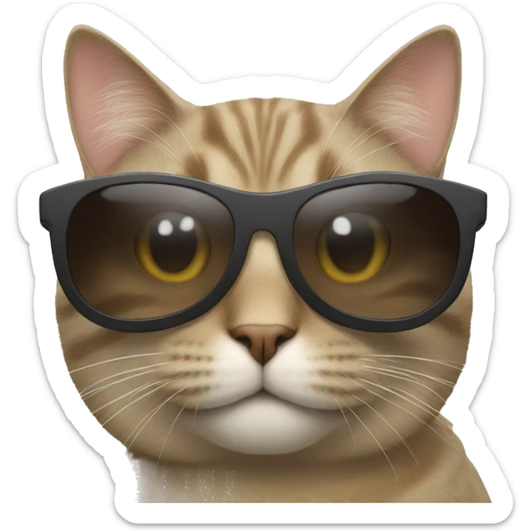 Cat with sunglasses sticker