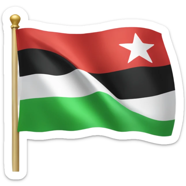 New flag of Syria with the Green, white, and black strips and the three red stars  sticker