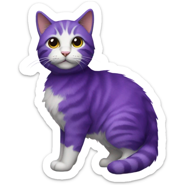 purple cat sticker