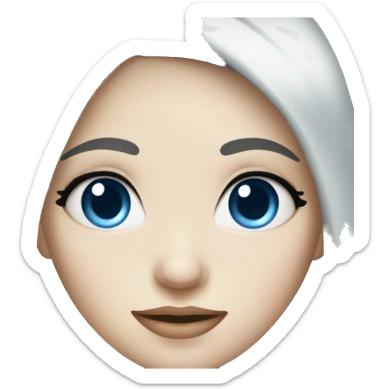 Girl with pale skin black hair and blue eyes sticker