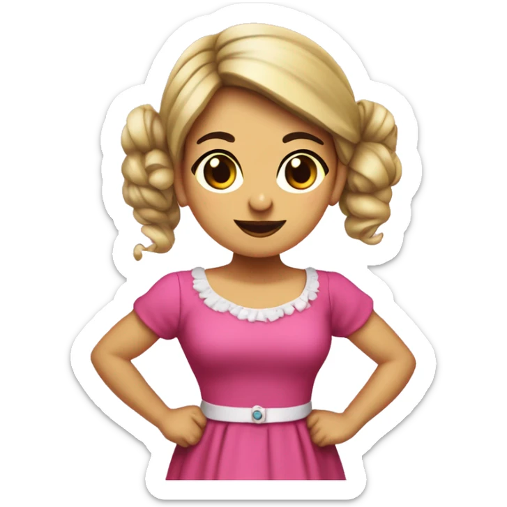 Mariana Bracetti Cuevas was a patriot and leader of the Puerto Rico independence movement. Pink dress. 2 pigtails.  sticker