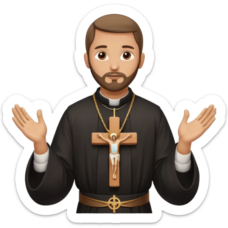 Orthodox Christian priest crossing himself with the movement of the Cross outlined sticker