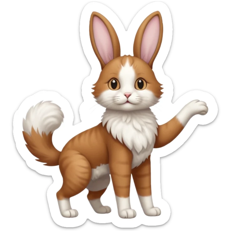 Long Nose Breed Dog. Rabbit Ears. Cat Arms Legs Torso Tail Anthropomorphic Fusion Hybrid (Character OC) sticker