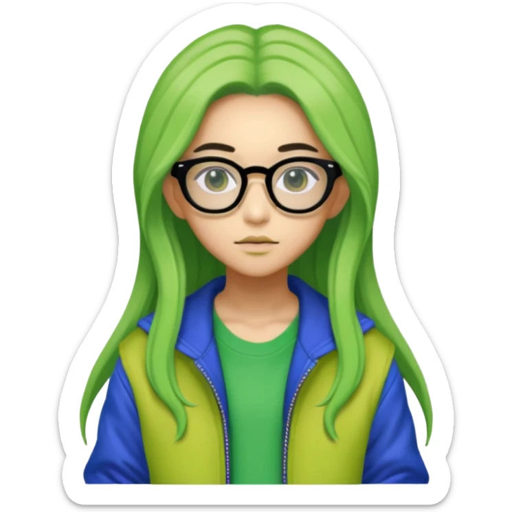  portrait-of-a-green-skin-alien-k-pop-idol,-wearing-a-stylish-streetwear-outfit-with-layered-colorful-clothing-makeup,- sticker