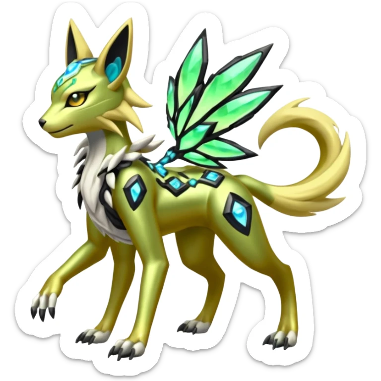  Exotic Meloetta-Zygarde-Zeraora-Renamon-Protogen-Palkia-hybrid-fusion-Fakémon-creature, full body sticker