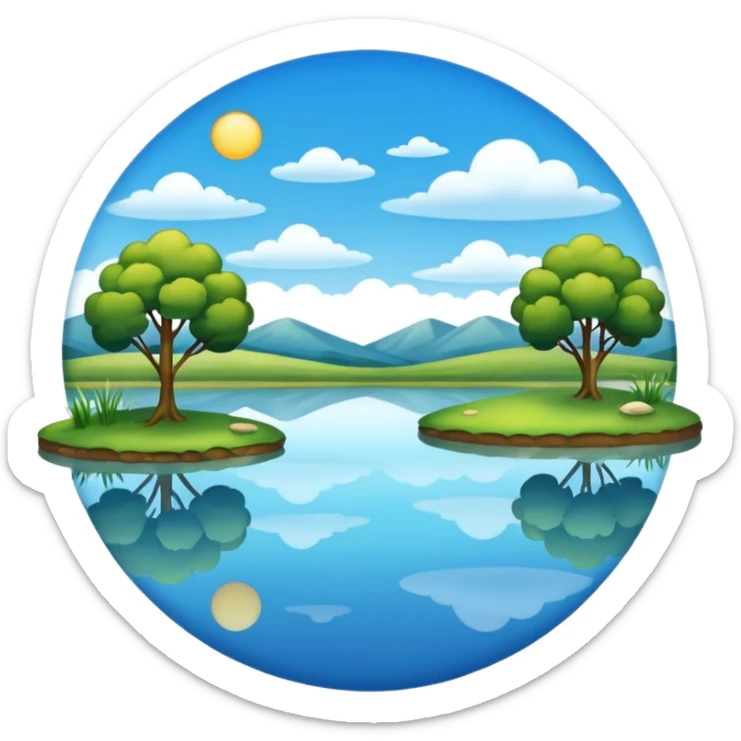 A pond is a small, still body of water—usually smaller than a lake—often shallow enough for sunlight to reach the bottom in most areas. It can be natural, formed by springs or rainfall collecting in a low area, or man-made, like a farm or garden pond. sticker