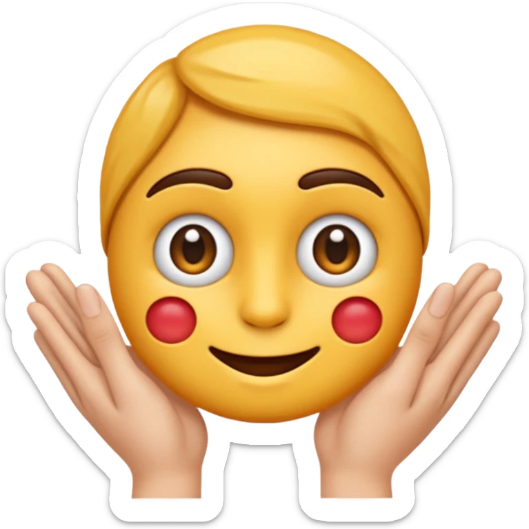 Je veux un emoji qui soit timide et qui cache ses parties intimes avec ses mains non emoji rond classique je veux qu’il rougisse mais non pas comme ça sticker