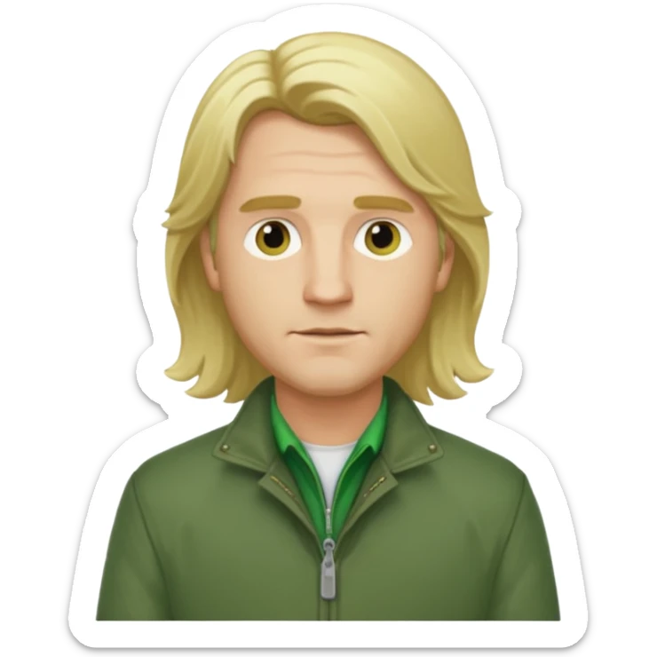 james sunderland silent hill 2 a man with blonde long  hair and green jacket sticker